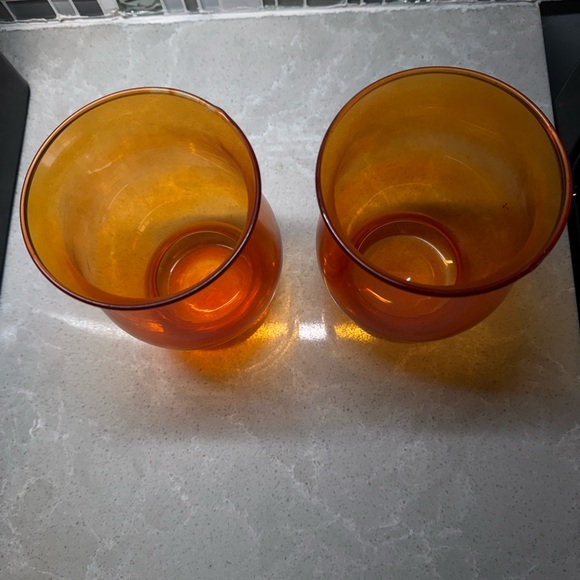 Amber Glass Tumblers - Picture 1 of 3